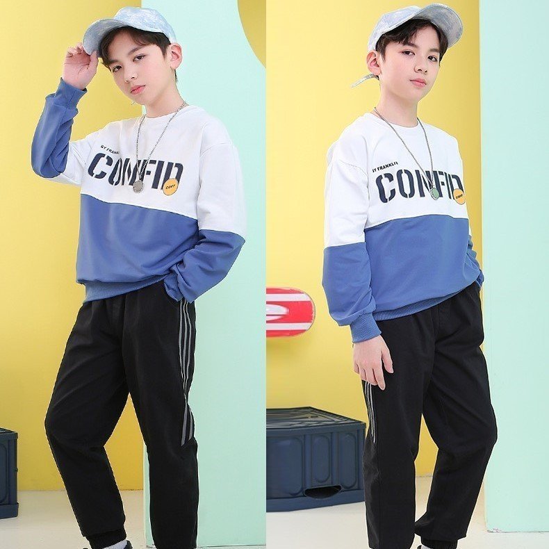 Bộ quần áo thu đông bé trai "CÁ MẬP!" 14-45kg. Bộ dài tay cho bé 4-14 tuổi. Vải da cá - Hàng may kỹ. STB25