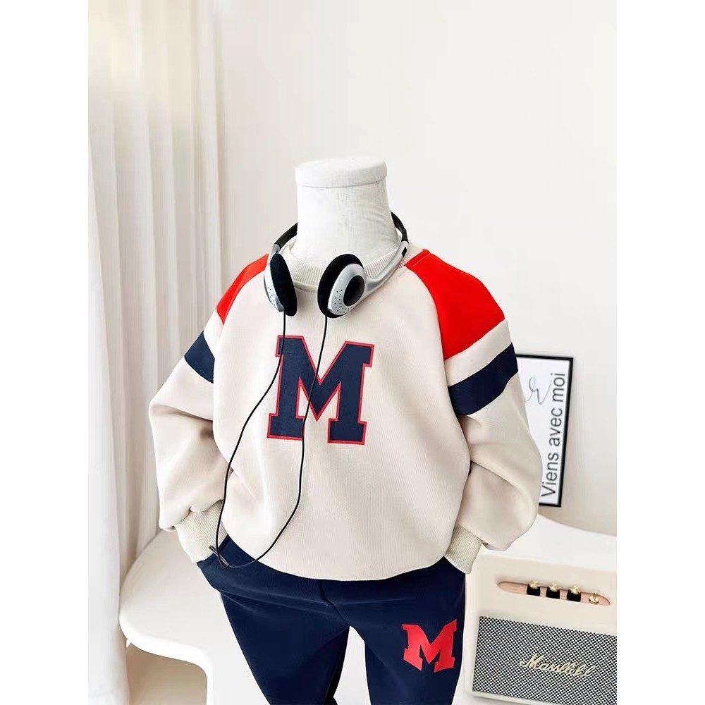 Bộ quần áo thu đông bé trai "CÁ MẬP!" 14-45kg. Bộ dài tay cho bé 4-14 tuổi. Vải da cá - Hàng may kỹ. STB25