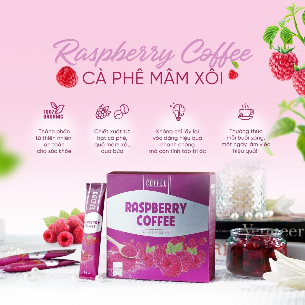 Cà Phê Mâm Xôi Giảm Cân Raspberry Coffee 15 gói