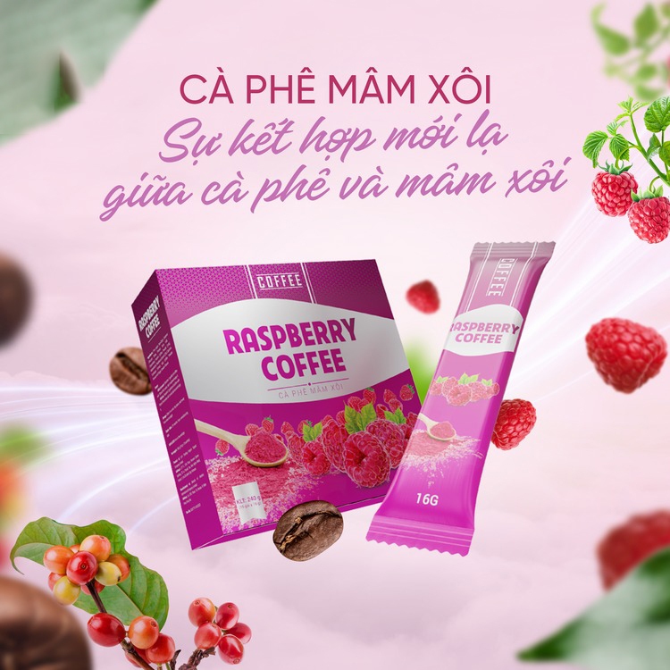 Cà Phê Mâm Xôi Giảm Cân Raspberry Coffee 15 gói
