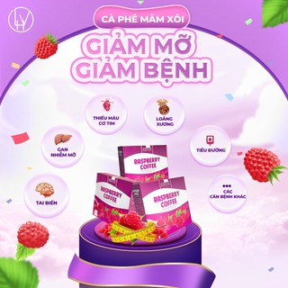[Chính Hãng] Cà Phê Mâm Xôi Giảm Cân Raspberry Coffee 15 gói