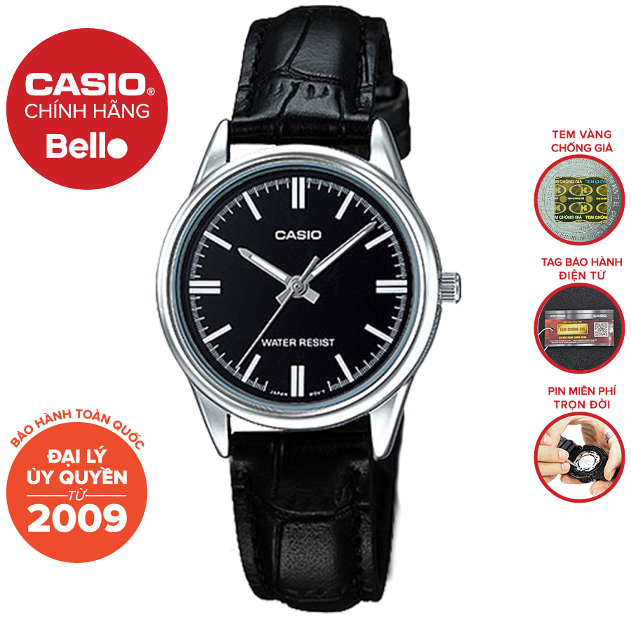 Đồng hồ Nữ dây da Casio LTP-V005 chính hãng bảo hành 1 năm Pin trọn đời