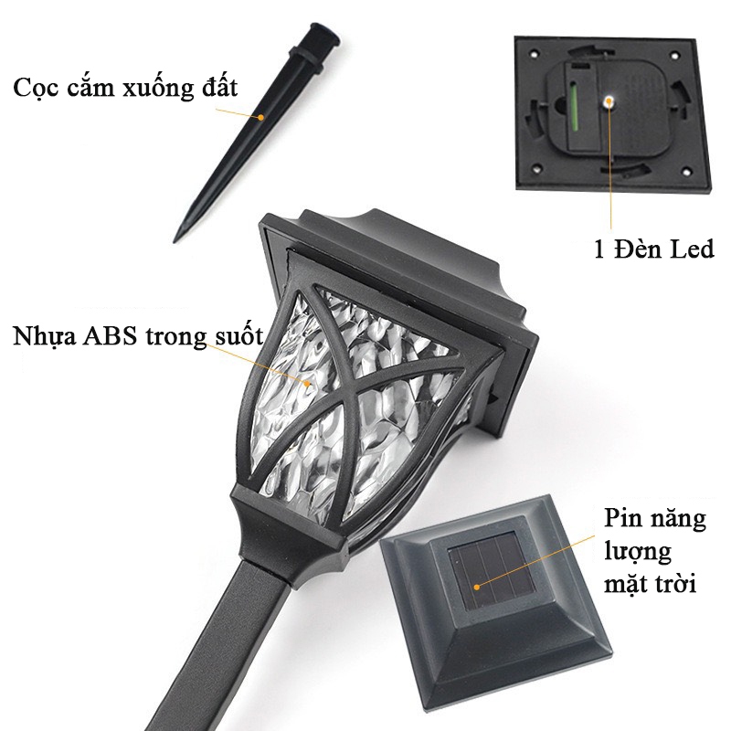Đèn cắm cỏ sân vườn năng lượng mặt trời siêu sáng cho mọi gia đình