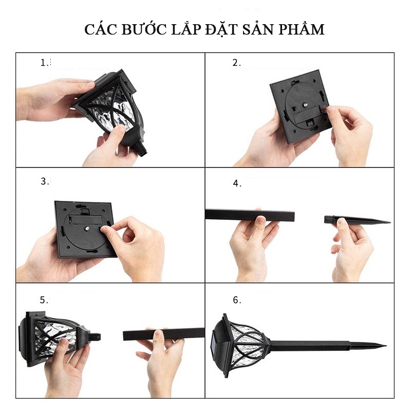 Đèn cắm cỏ sân vườn năng lượng mặt trời siêu sáng cho mọi gia đình