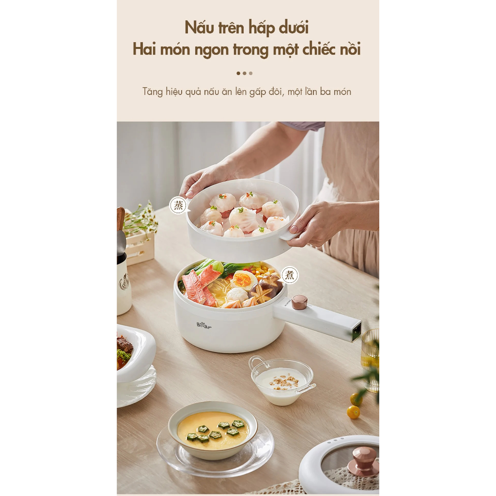 Nồi điện đa năng Bear DRG-F30H1   - Hàng chính hãng - Bảo hành 18 tháng