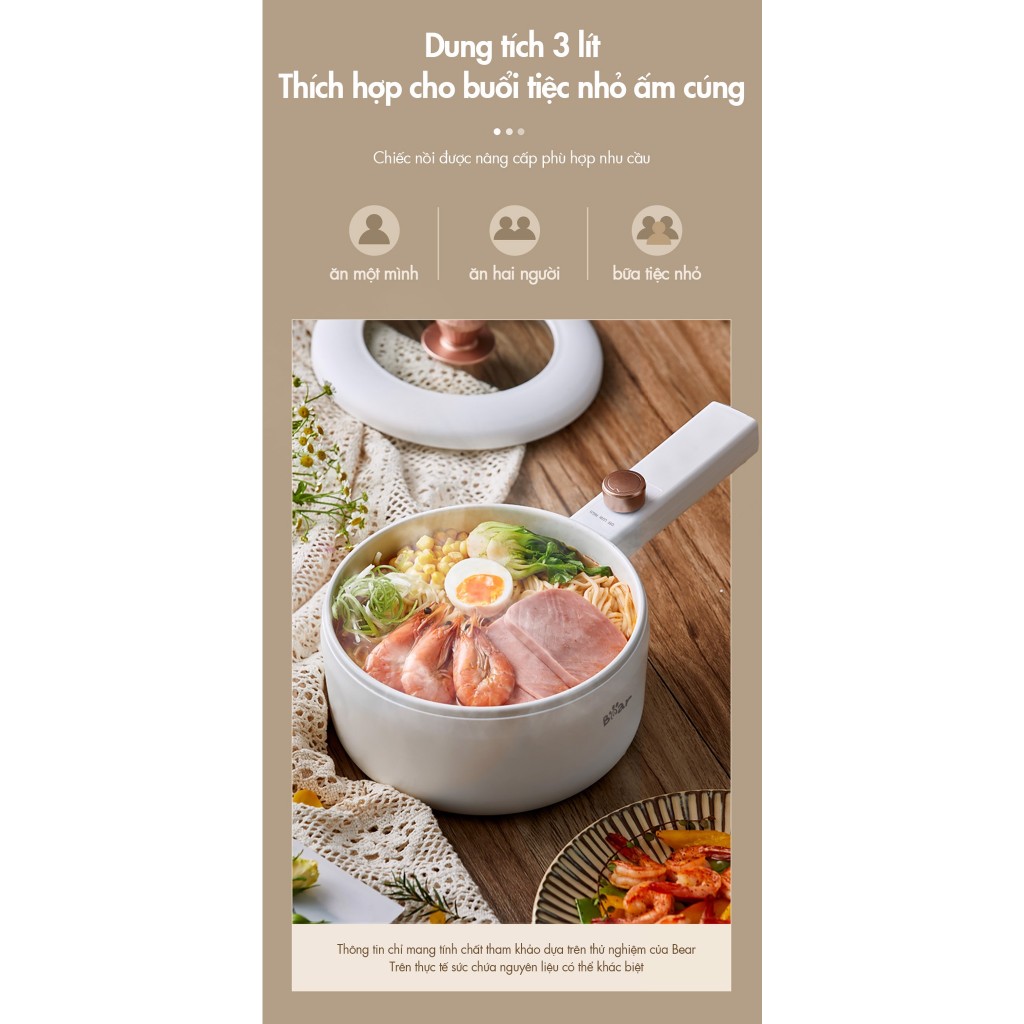 Nồi điện đa năng Bear DRG-F30H1   - Hàng chính hãng - Bảo hành 18 tháng