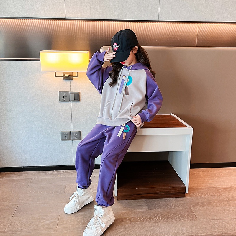 Bộ quần áo hoodie thu đông bé gái 18-48kg từ 4-14 tuổi mẫu S. Set đồ bộ bé gái, hoodie bé gái, bộ thu đông bé gái