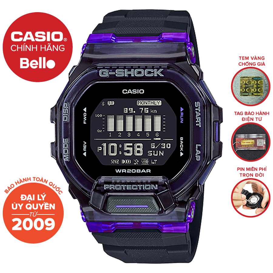 Đồng hồ Nam Dây nhựa Casio G-Shock GBD-200SM-1A6DR chính hãng bảo hành 5 năm Pin trọn đời