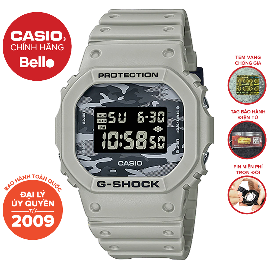 Đồng hồ Nam dây nhựa Casio G-Shock DW-5600CA-8DR chính hãng bảo hành 5 năm Pin tọn đời