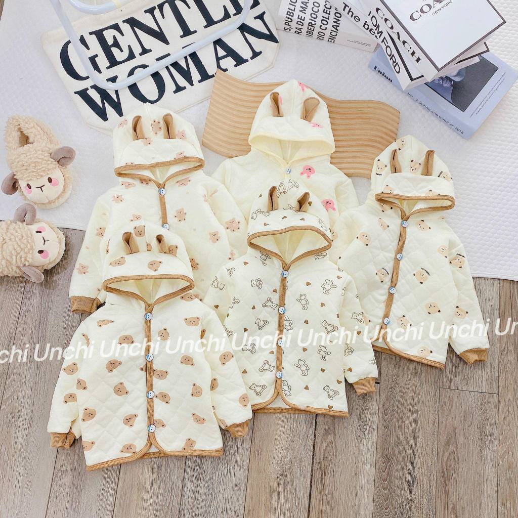 áo mũ trần bông unchi/ptkid cho bé trai bé gái