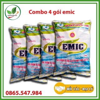 Combo 4 gói. Chế phẩm vi sinh EMIC gói ( 200gr ). Ủ phân hữu cơ, ủ phân cá, khử mùi hôi.