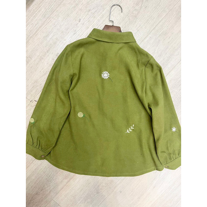 Set Áo Nhung Thêu Tay Xanh Cốm Mix Chân Váy Nhung Đen Thiết Kế Lá In Hoa  38-74kg