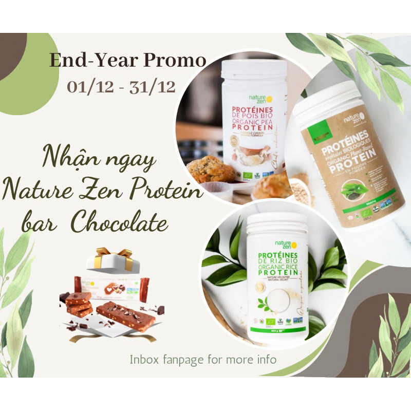 Nature Zen - Bột Protein mầm gạo lứt hữu cơ vị tự nhiên
