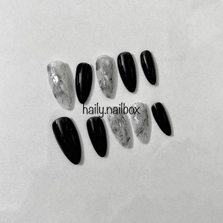 Nailbox thiết kế - nailbox - mẫu nail loang đen - móng up - L112