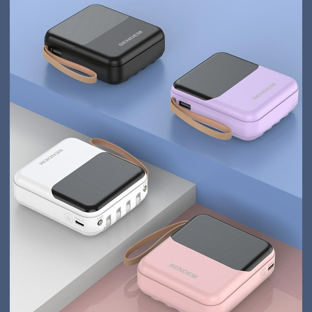 Pin Sạc Dự Phòng POWER BANK 20000mAh Tích Hợp 4 Dây Sạc Có Led Báo Nhỏ Gọn Thời Trang Màu Sắc Đa Dạng