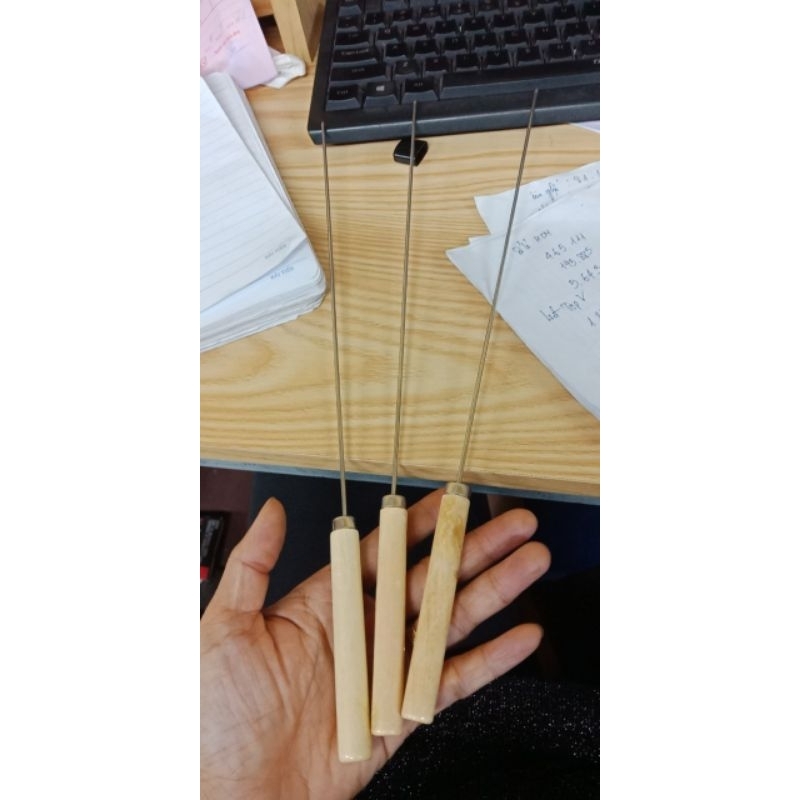 Que xiên thịt nướng, hải sản nướng chất liệu inox 30cm