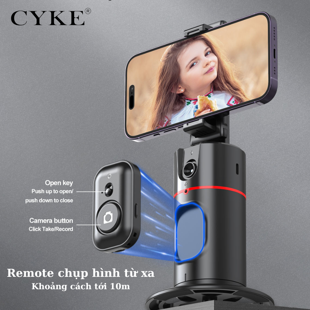 Gimbal 360 AI CYKE P02 chuyển động theo khuôn mặt - Tích hợp AI