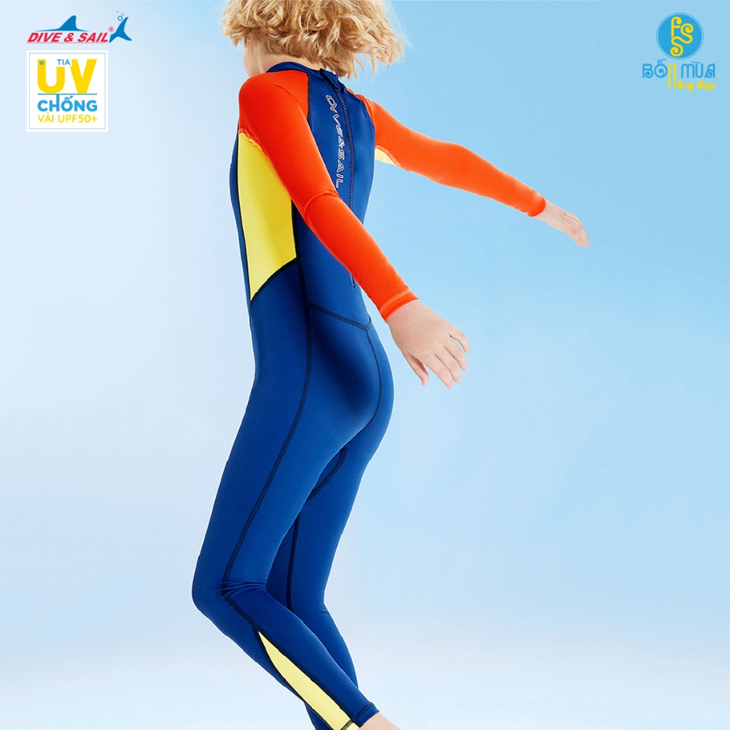 Đồ bơi bé trai, hiệu Dive and Sail tay dài quần dài ngăn tia UV bảo vệ da bé chất liệu vải UPF50+ mềm mại chống nắng