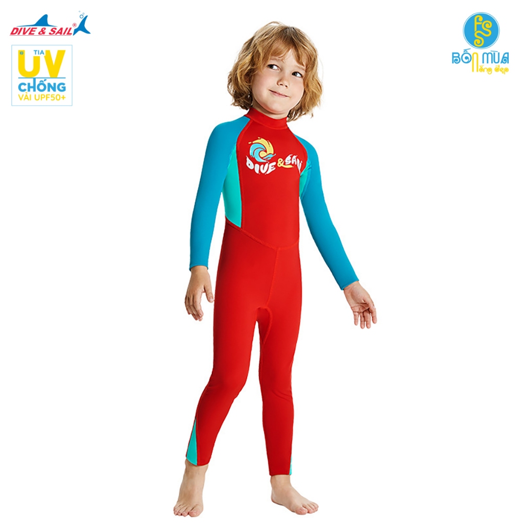Đồ bơi bé trai, hiệu Dive and Sail tay dài quần dài ngăn tia UV bảo vệ da bé chất liệu vải UPF50+ mềm mại chống nắng