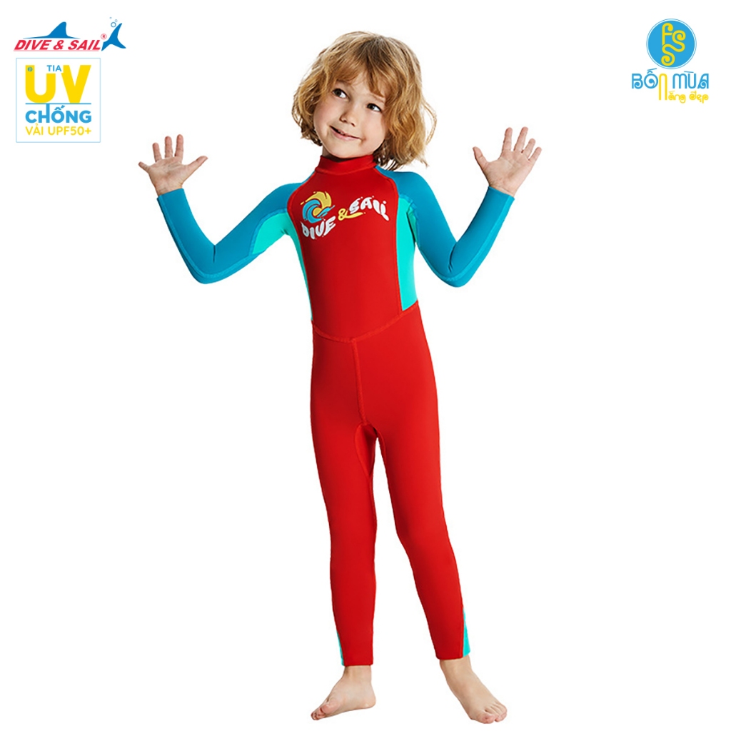 Đồ bơi bé trai, hiệu Dive and Sail tay dài quần dài ngăn tia UV bảo vệ da bé chất liệu vải UPF50+ mềm mại chống nắng