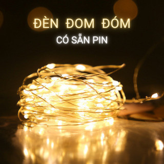 Dây đèn led trang trí tết, đèn đom đóm có sẵn pin ,dây led Fairy Light trang trí nhà cửa