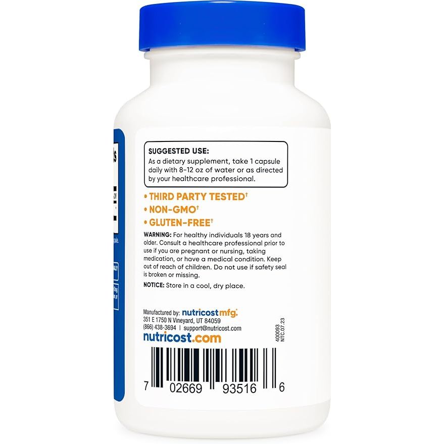 Nutricost 5-HTP 200mg - Viên uống giúp giảm căng thẳng & stress, cân bằng tâm trạng và giúp ngủ ngon 120 viên