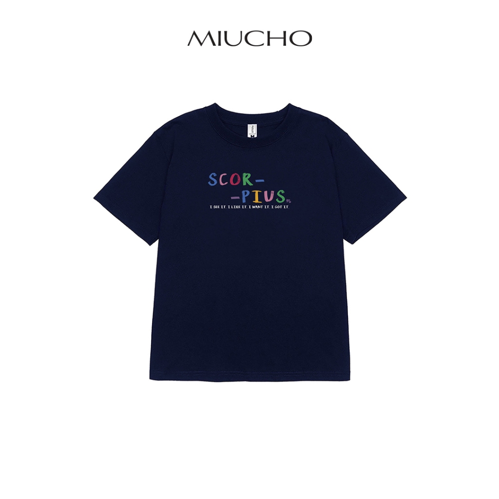 Áo baby tee ABD363 cung hoàng đạo Bò Cạp SCORPIUS Miucho cotton cổ tròn in typography