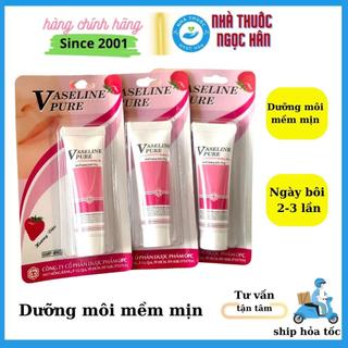 Dưỡng Ẩm Môi VASELINE PURE Giảm Khô Nứt Môi Hương Dâu Tuýp 10gram