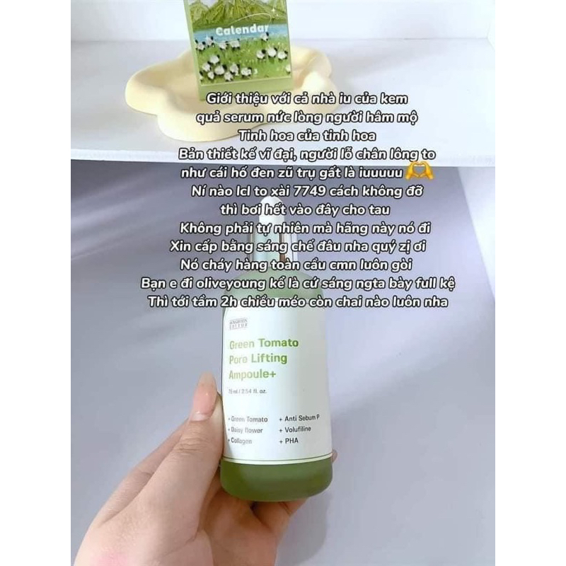 Tinh chất serum cà chua xanh sungboon green tomato pore lifting ampoule