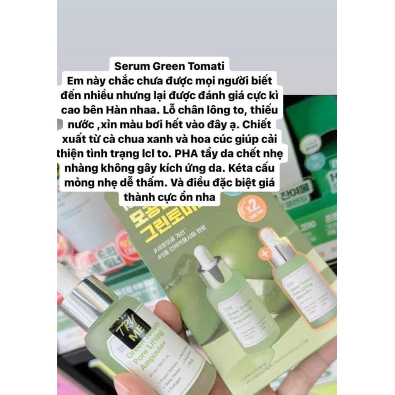 Tinh chất serum cà chua xanh sungboon green tomato pore lifting ampoule