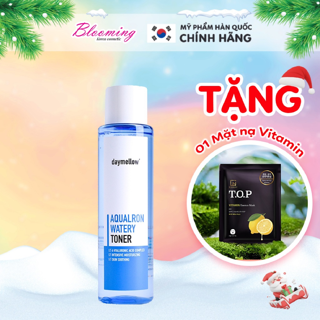 [09.2024] Nước cân bằng da se khít lỗ chân lông dưỡng da căng bóng trắng da Daymellow AquaronWatery Toner 300ml BLOOMING