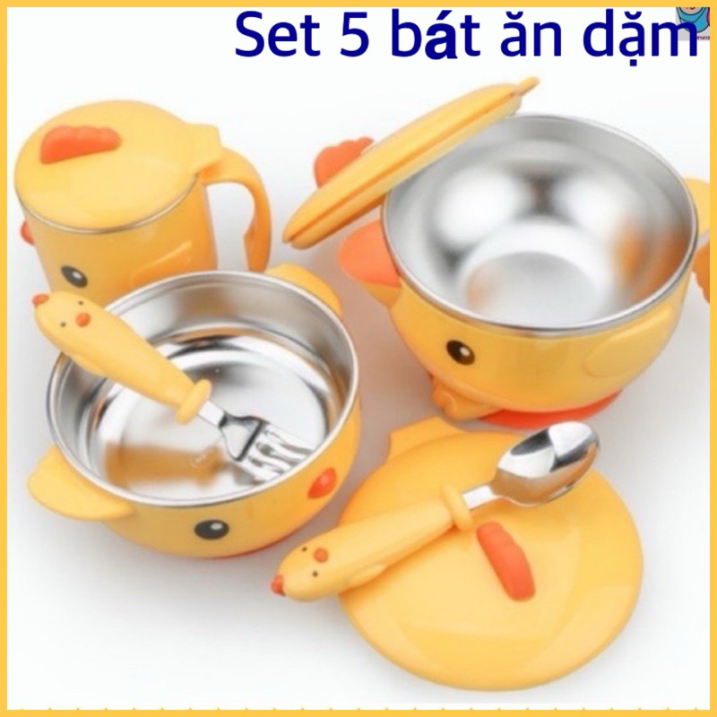SET 5 MÓN-BỘ BÁT ĂN DẶM CHO BÉ( kèm clip+ ảnh thật)
