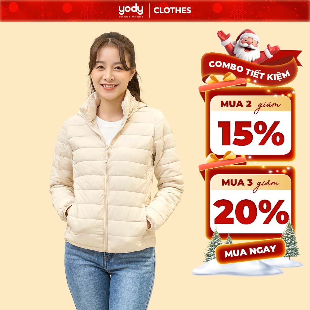 VOUCHER 20% Áo khoác phao nữ 3S YODY có mũ tháo rời siêu mềm siêu ấm siêu