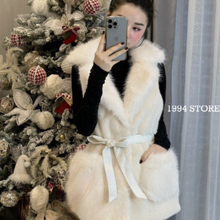 Áo khoác dạ.khoác lạnh hàng qccc gile dáng dài cọc tay chất lông da dày dặn kèm đai da sang trọng - 1994 STORE