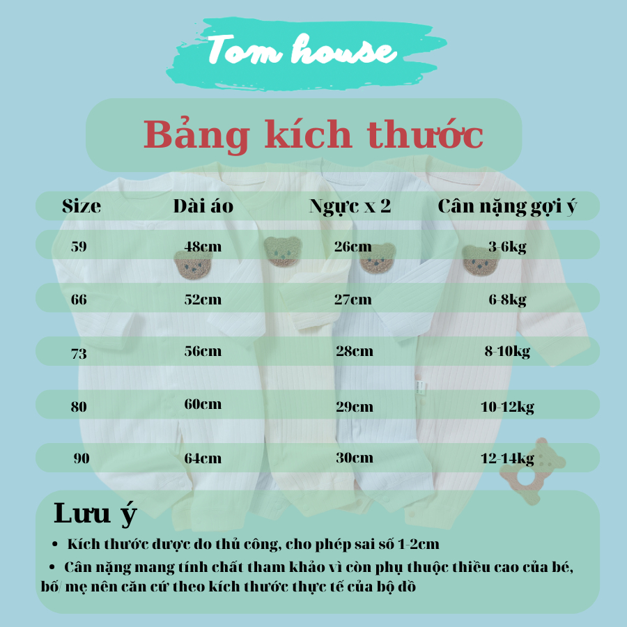 Body Dài Tay Thu Đông Cúc Giữa Cho Bé Trai Bé Gái Bé Sơ Sinh 𝟎𝟐𝐁𝐃𝐃