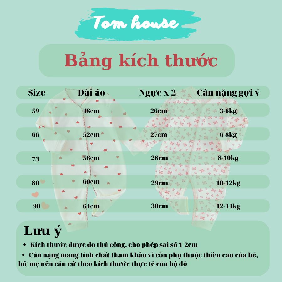 Body liền thân dài tay cho bé trai, bé gái sơ sinh 100% cotton xuất Hàn 𝟏𝟔𝐁𝐃𝐃
