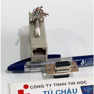 Đầu Com ra Lan: Đầu Com 9 Kim đực / Com 9 Lổ cái (DB9 - Hai hàng) ra Lan (RJ45)