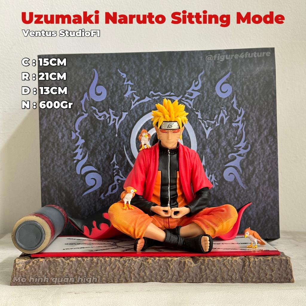 Mô hình nhân vật Naruto hiền nhân dáng ngồi cao 15cm - Naruto sage mode - Naruto Ventus studioF1 sitting mode