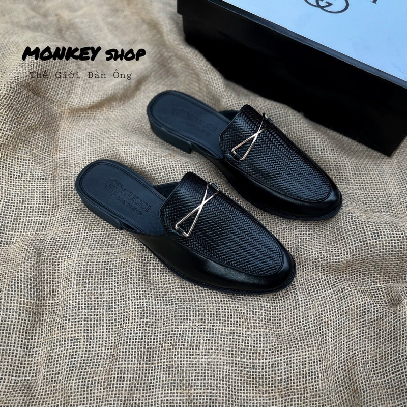 Giày sục nam, sục nam da bò dập vân thời trang mới nhất - Mã SN027