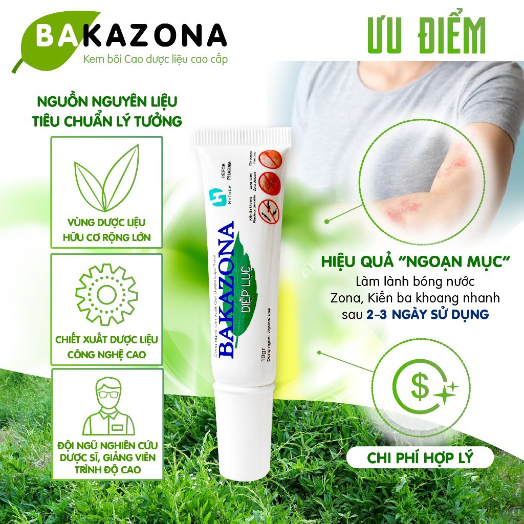 Gel Bakazona bôi kiến ba khoang, giời leo, zona , côn trùng đốt