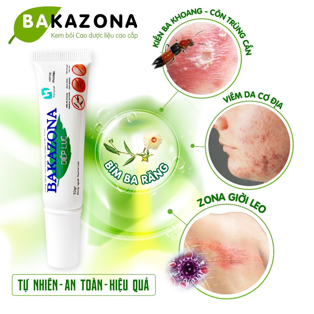 Gel Bakazona bôi kiến ba khoang, giời leo, zona , côn trùng đốt