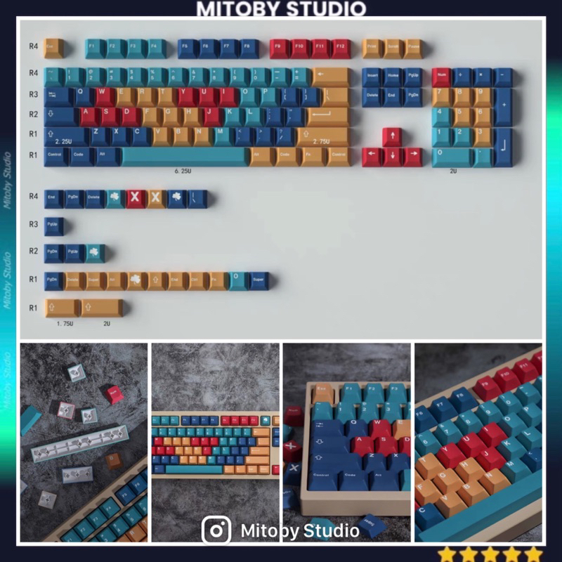 Keycap Panels Cherry profile PBT Dyesub nút bàn phím cơ Mitoby Studio