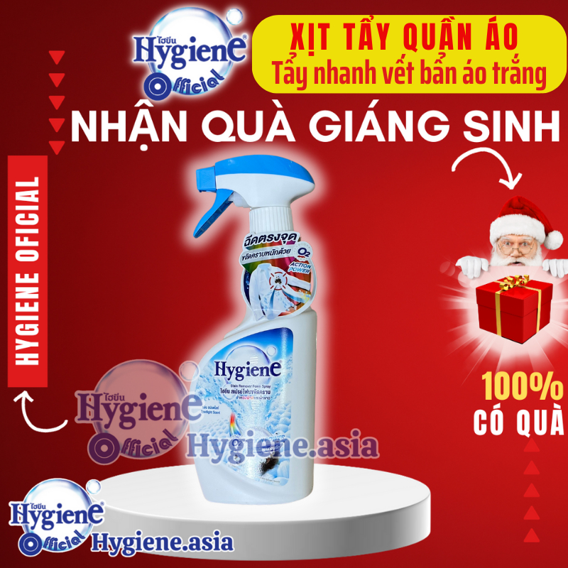 Xịt tẩy quần áo dạng bọt Hygiene Thái Lan 500ml,tẩy quần áo trắng và màu tẩy nhanh vết bẩn trên quần áo