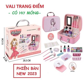 Đồ chơi trang điểm,Vali Trang Điểm Cho Bé Gái Cực Kỳ Dễ Thương, Có Máy Hơ Móng