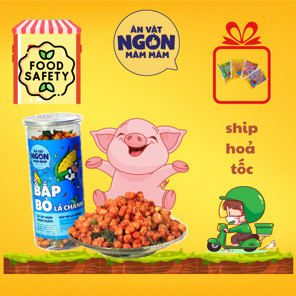 Bắp bò lá chanh Măm Măm hộp 300g Đồ ăn vặt siêu ngon - Món ngon mỗi ngày