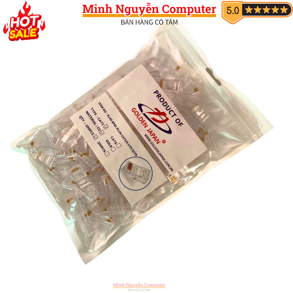 Túi 100 hạt mạng GOLDEN JAPAN RJ45 CAT5