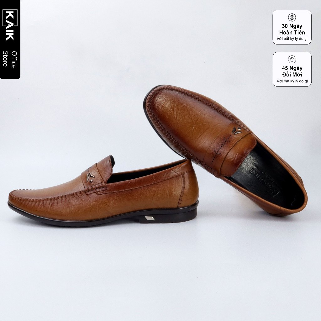 Loafer Lucius Classic Brown - Giày lười nam da bò, đế khâu