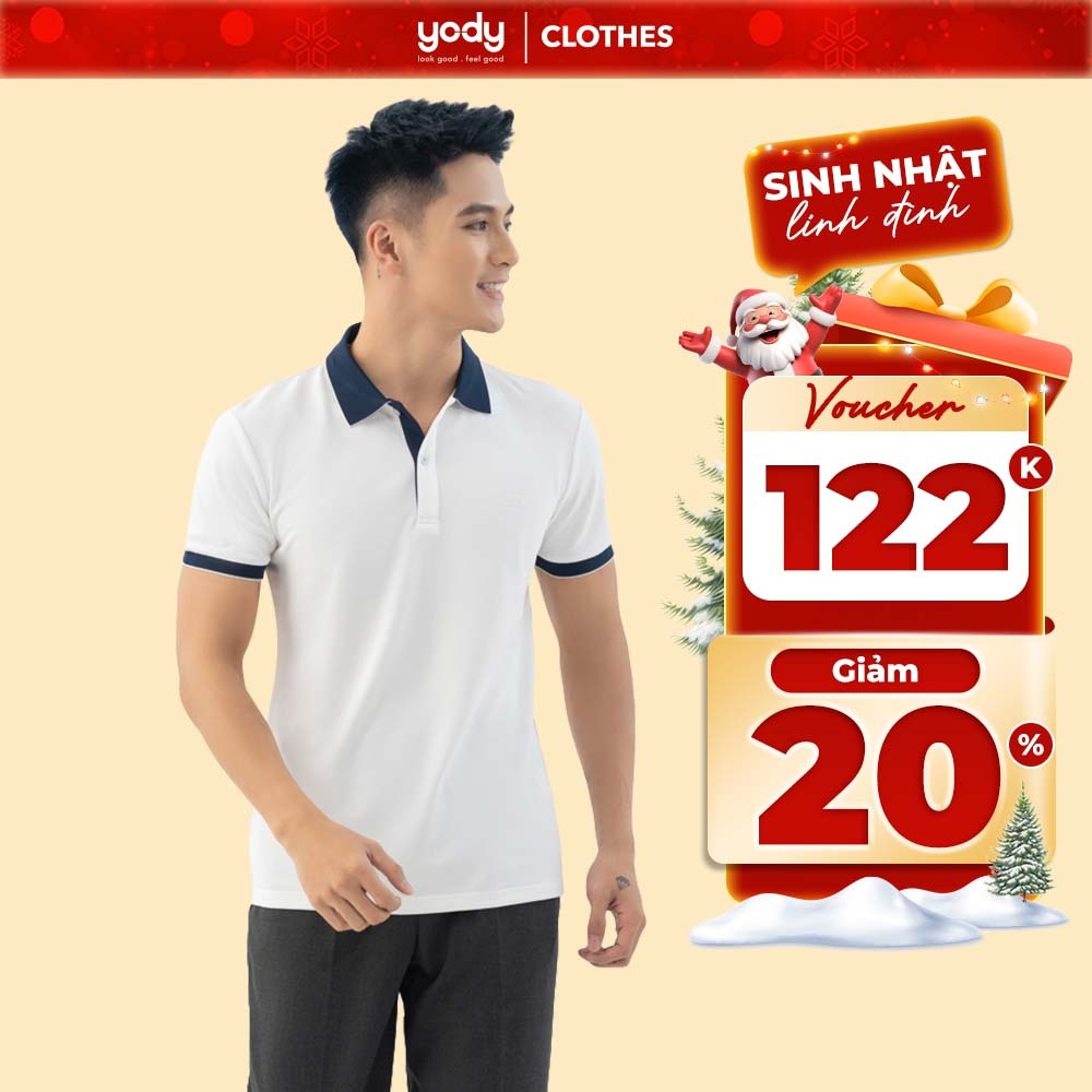 Áo thun polo nam YODY sợi cafe tay ngắn cổ bẻ công sở nam lịch sự APM3635