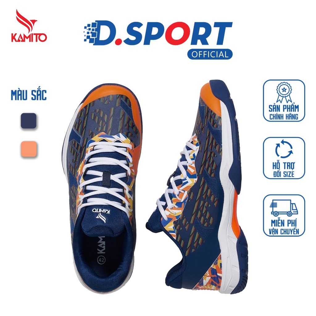 Giày Cầu Lông Kamito TM Legend da High Strip PU nhẹ Giảm Chấn Êm Ái Đế 2 Lớp Cao Su Bám Sân Bền Bỉ Lót Eva