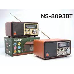 Đài Radio Model NS-8093BT, Bluetooth Chính Hãng NNS, Bắt Sóng FM, AM, /USB/TF, Thẻ Nhớ - Loa Dùng Điện 220V Và Pin